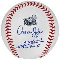 Aaron Judge & Juan Soto New York Yankees Autographed 2024 World Series Logo Baseball