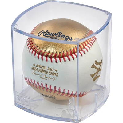 New York Yankees vs. Los Angeles Dodgers 2024 World Series Dueling Gold Baseball with Case