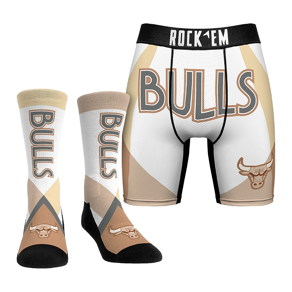 Men's Rock Em Socks Chicago Bulls 2024/25 City Edition Underwear and Crew Combo Pack