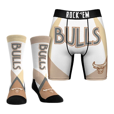 Men's Rock Em Socks Chicago Bulls 2024/25 City Edition Underwear and Crew Combo Pack
