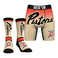 Men's Rock Em Socks Detroit Pistons 2024/25 City Edition Underwear and Crew Combo Pack