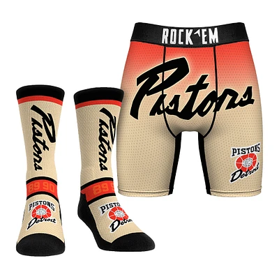 Men's Rock Em Socks Detroit Pistons 2024/25 City Edition Underwear and Crew Combo Pack