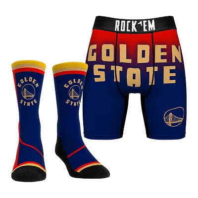 Men's Rock Em Socks Golden State Warriors 2024/25 City Edition Underwear and Crew Combo Pack