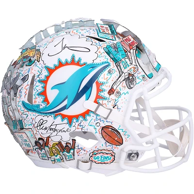 Tyreek Hill Miami Dolphins Autographed Riddell Speed Authentic Helmet - Art by Charles Fazzino - RG13339422