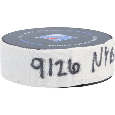 Chris Kreider New York Rangers Game-Used Goal Puck vs. Boston Bruins on September 26, 2024