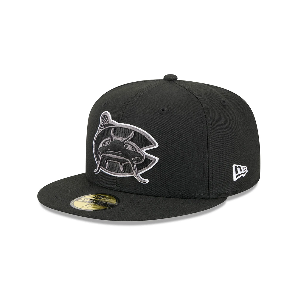 Men's New Era Black Charlotte Knights Theme Nights 59FIFTY Fitted Hat