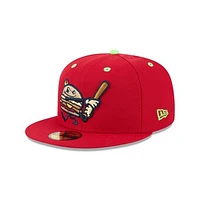 Men's New Era  Red Akron RubberDucks Theme Nights 59FIFTY Fitted Hat