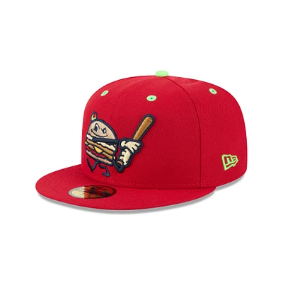 Men's New Era  Red Akron RubberDucks Theme Nights 59FIFTY Fitted Hat