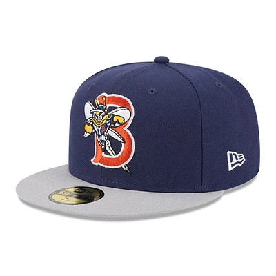 Men's New Era  Navy Binghamton Rumble Ponies Theme Nights 59FIFTY Fitted Hat