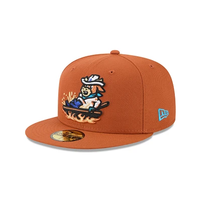Men's New Era Brown Amarillo Sod Poodles Theme Nights 59FIFTY Fitted Hat