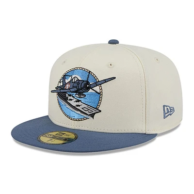 Men's New Era  Cream Corpus Christi Hooks Theme Nights 59FIFTY Fitted Hat