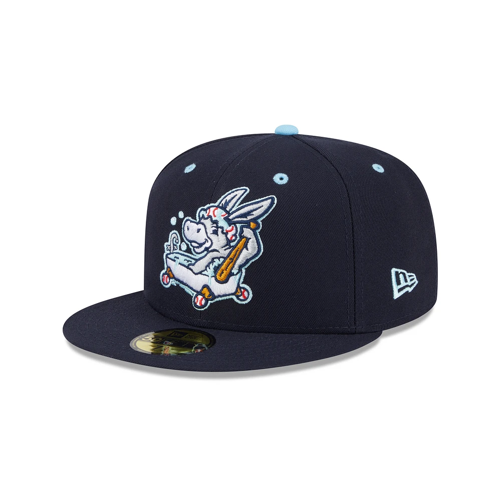 Men's New Era Navy Binghamton Rumble Ponies Theme Nights 59FIFTY Fitted Hat