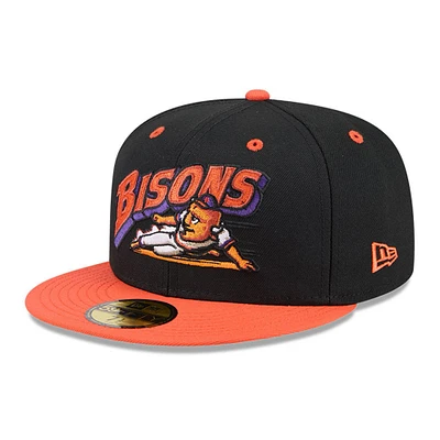 Men's New Era  Black Buffalo Bisons Theme Nights 59FIFTY Fitted Hat