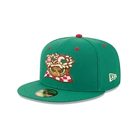 Men's New Era  Green Akron RubberDucks Theme Nights 59FIFTY Fitted Hat