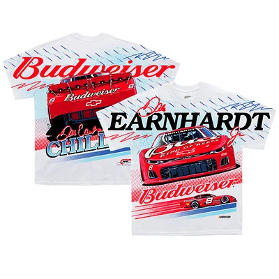 Men's JR Motorsports Official Team Apparel  White Dale Earnhardt Jr. Budweiser Breaking Ice T-Shirt