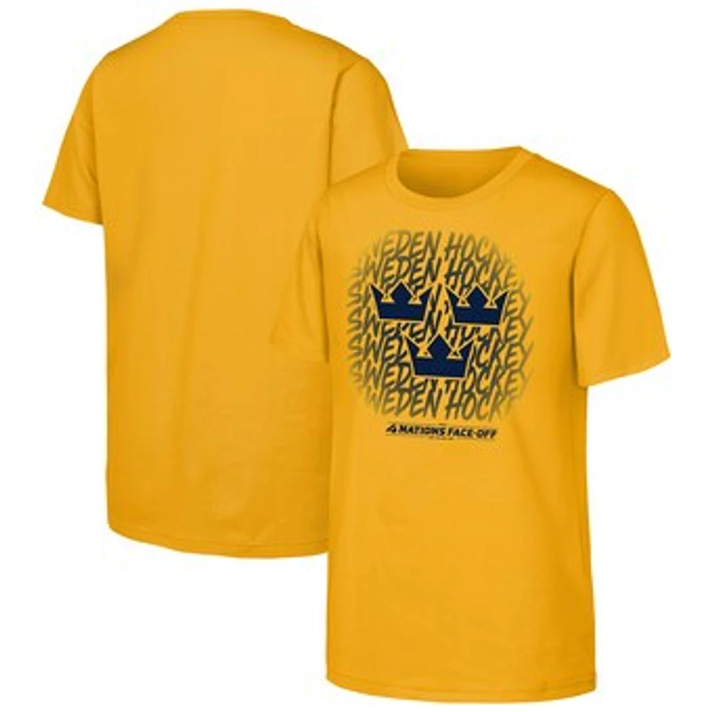 Youth Gold Sweden 2025 4 Nations Face-Off Game Time T-Shirt