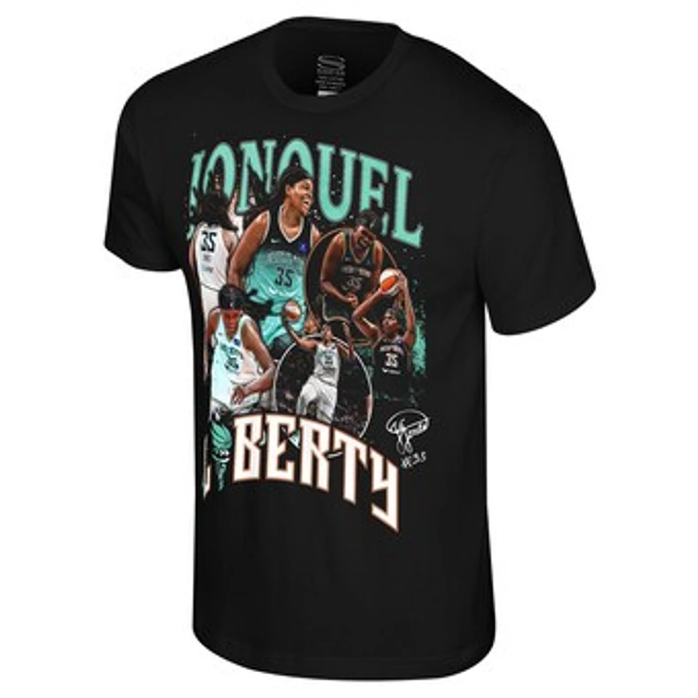 Unisex Stadium Essentials Jonquel Jones Black New York Liberty WNBA Crossroads T-Shirt