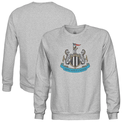 Men's 1863FC  Heather Gray Newcastle United Color Badge Pullover Sweatshirt