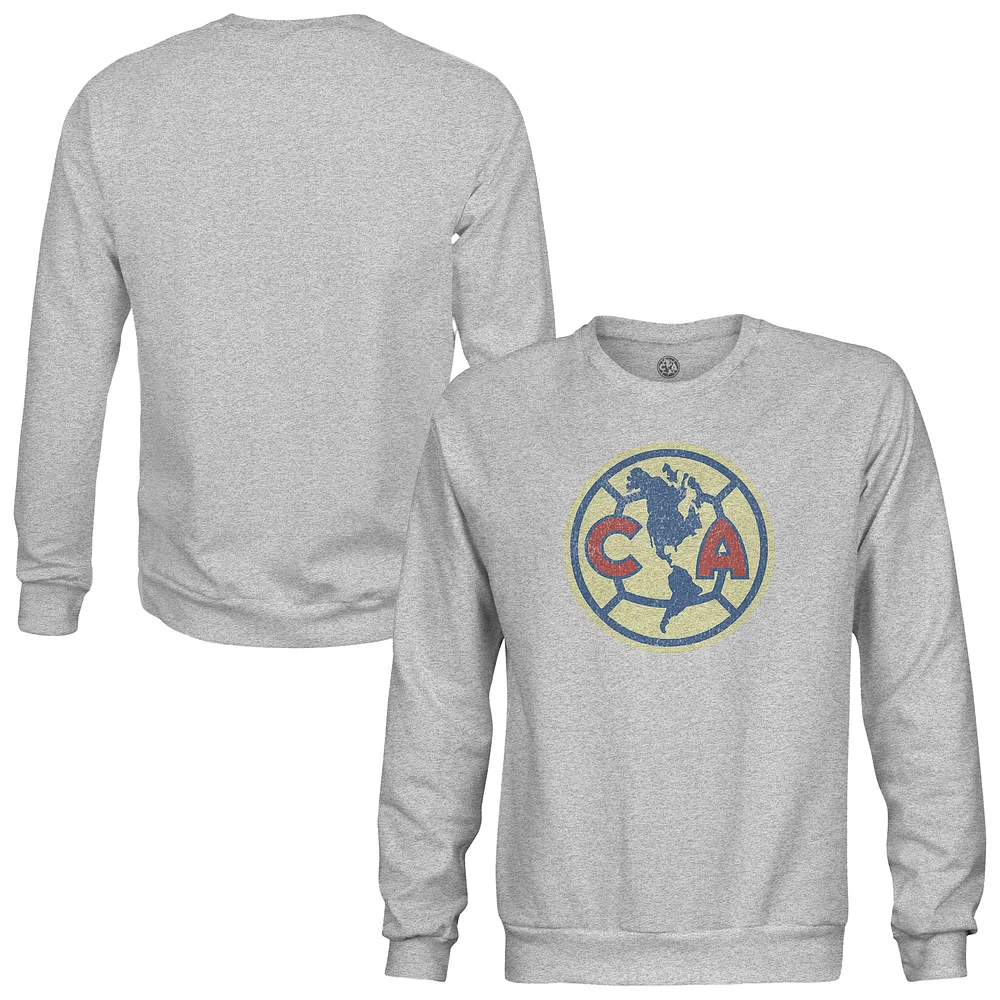 Men's 1863FC Heather Gray Club America Pullover Crewneck Sweatshirt
