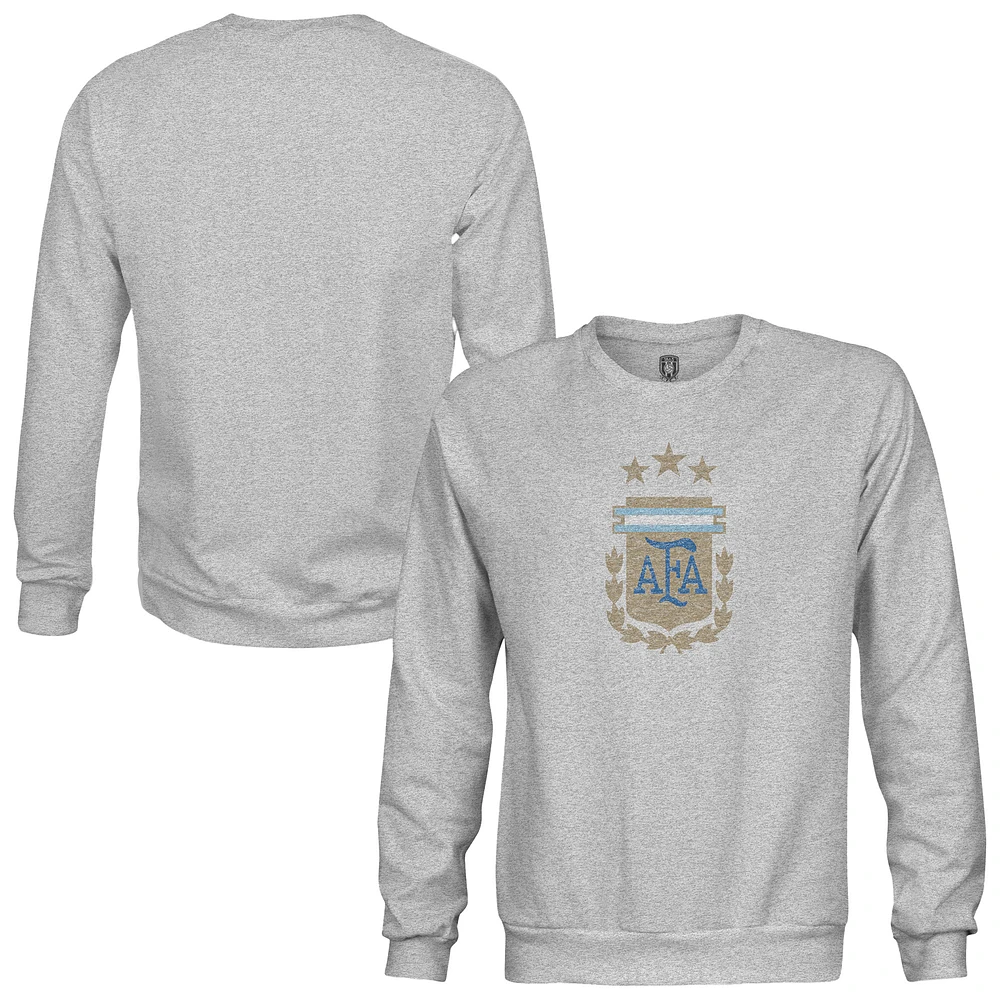 Men's 1863FC Heather Gray Argentina National Team Pullover Crewneck Sweatshirt