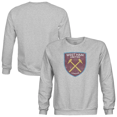 Youth 1863FC  Heather Gray West Ham United Pullover Crewneck Sweatshirt