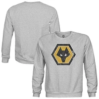 Youth 1863FC  Heather Gray Wolverhampton Wanderers Pullover Crewneck Sweatshirt