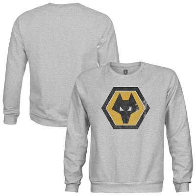 Youth 1863FC  Heather Gray Wolverhampton Wanderers Pullover Crewneck Sweatshirt