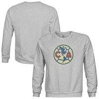 Youth 1863FC  Heather Gray Club America Pullover Crewneck Sweatshirt