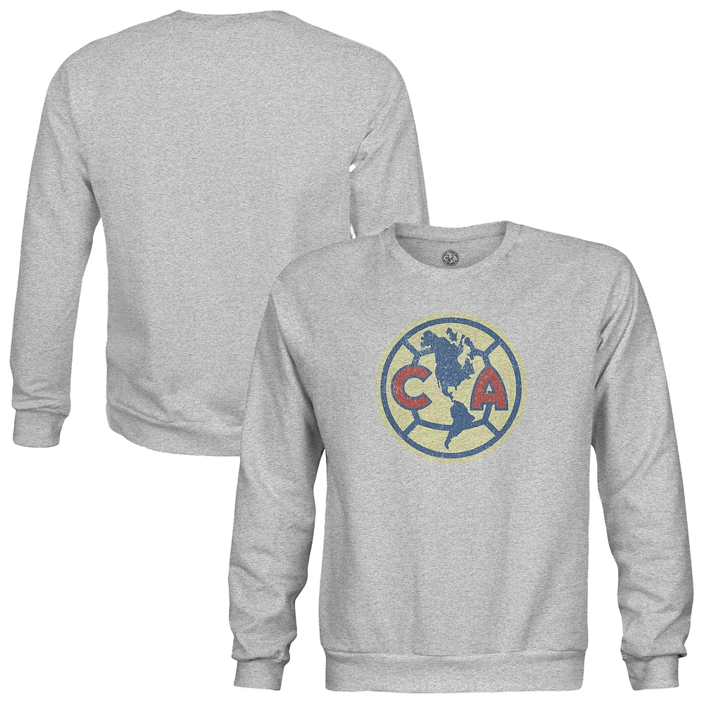 Youth 1863FC Heather Gray Club America Pullover Crewneck Sweatshirt