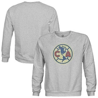 Youth 1863FC  Heather Gray Club America Pullover Crewneck Sweatshirt