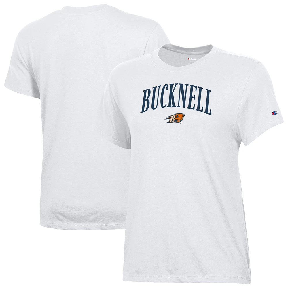 Women's Champion White Bucknell Bison Core T-Shirt