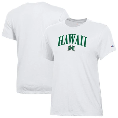 Women's Champion  White Hawaii Rainbow Warriors Core T-Shirt