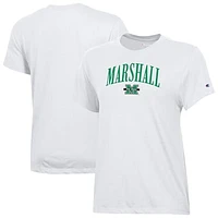 Women's Champion  White Marshall Thundering Herd Core T-Shirt
