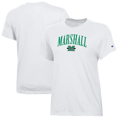 Women's Champion  White Marshall Thundering Herd Core T-Shirt