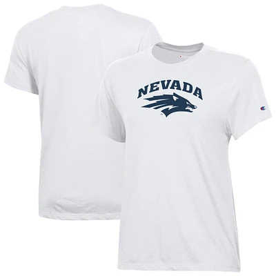 Women's Champion  White Nevada Wolf Pack Core T-Shirt