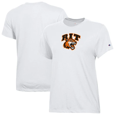 Women's Champion  White Rochester Institute of Technology Tigers Core T-Shirt