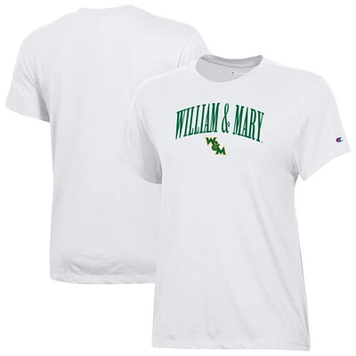 Women's Champion  White William & Mary Tribe Core T-Shirt