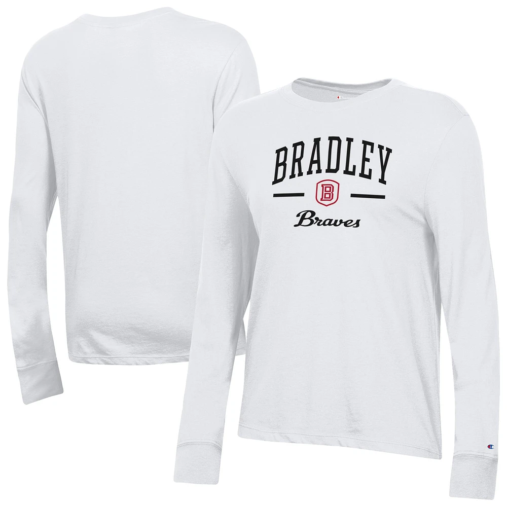 Women's Champion White Bradley Braves Core Long Sleeve T-Shirt