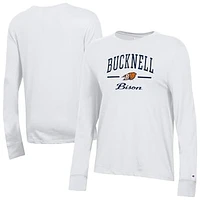 Women's Champion  White Bucknell Bison Core Long Sleeve T-Shirt