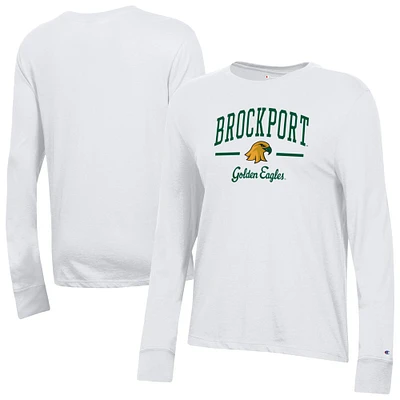 Women's Champion  White SUNY Brockport Golden Eagles Core Long Sleeve T-Shirt