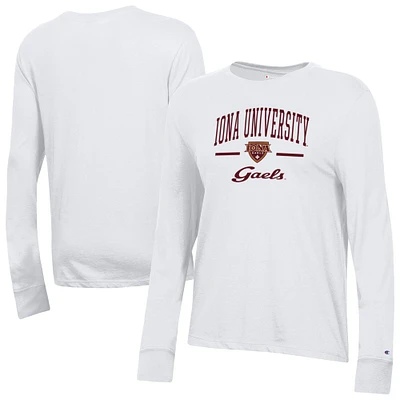 Women's Champion  White Iona University Gaels Core Long Sleeve T-Shirt