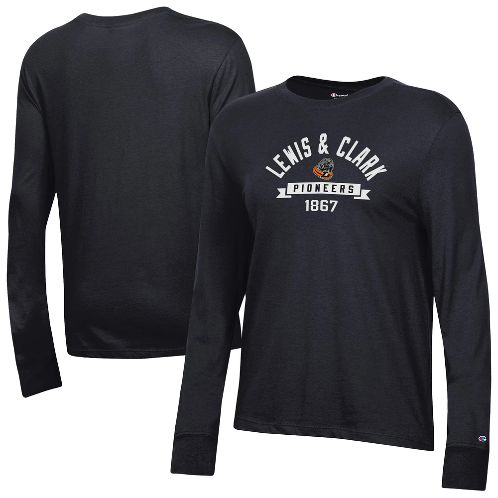 Women's Champion Black Lewis & Clark College Pioneers Core Long Sleeve T-Shirt