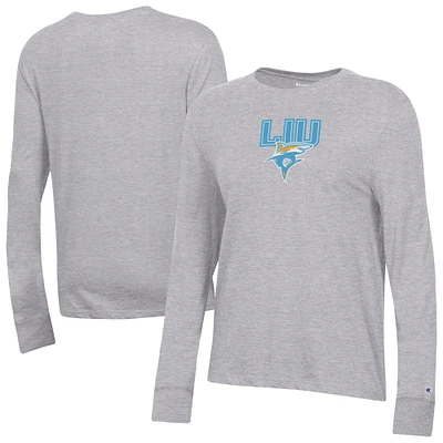 Women's Champion  Gray LIU Sharks Core Long Sleeve T-Shirt