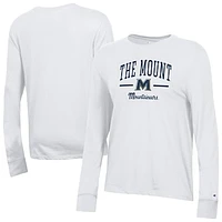 Women's Champion  White Mount St. Mary's Mountaineers Core Long Sleeve T-Shirt