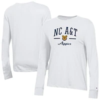 Women's Champion  White North Carolina A&T Aggies Core Long Sleeve T-Shirt
