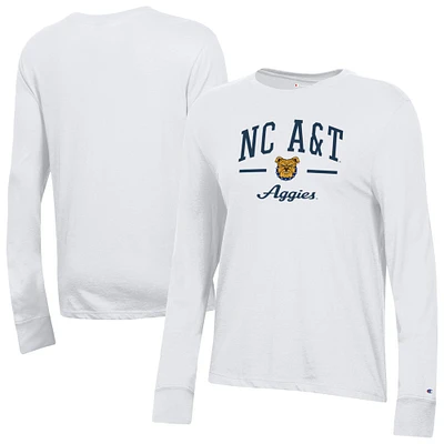 Women's Champion  White North Carolina A&T Aggies Core Long Sleeve T-Shirt