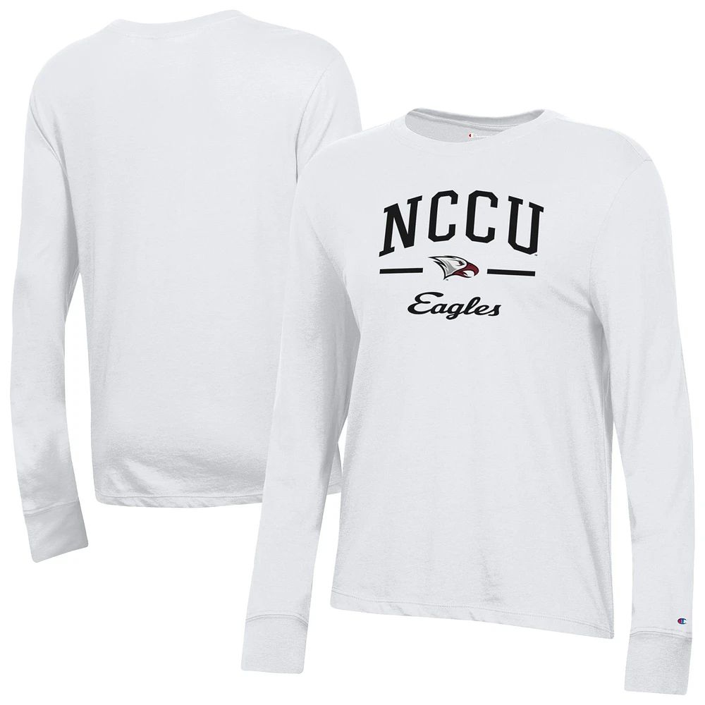 Women's Champion  White North Carolina Central Eagles Core Long Sleeve T-Shirt