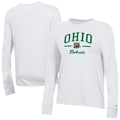 Women's Champion  White Ohio Bobcats Core Long Sleeve T-Shirt
