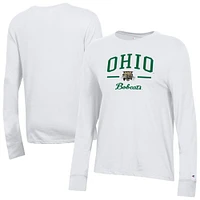 Women's Champion  White Ohio Bobcats Core Long Sleeve T-Shirt