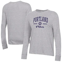 Women's Champion  Gray Portland Pilots Core Long Sleeve T-Shirt